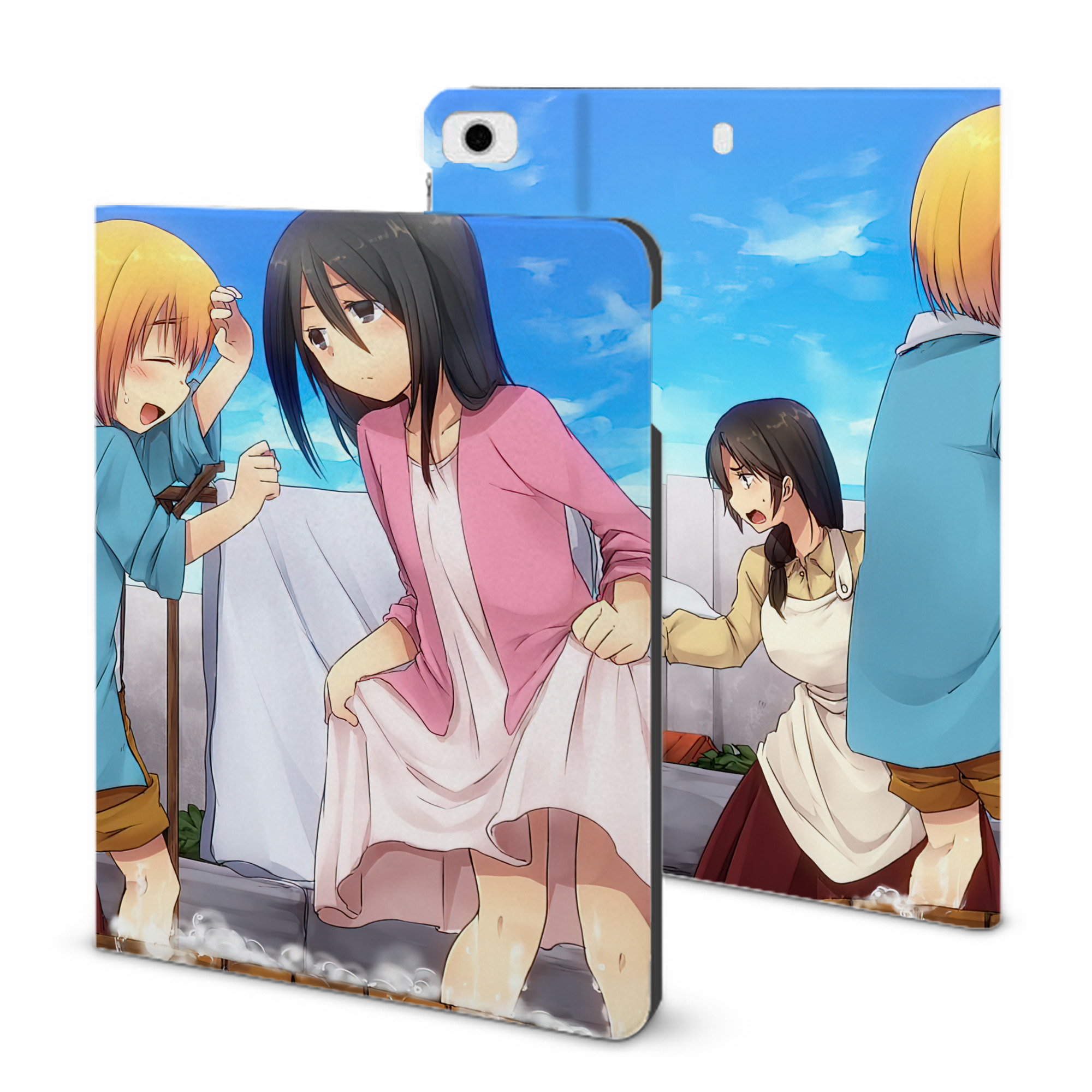 （画像用） 進撃の巨人 Attack on Titan IPad ケース ブック型 PUレザー TPU 耐衝撃 軽量 薄型 ペン収納なし 全面保護 IPad 各モデル対応